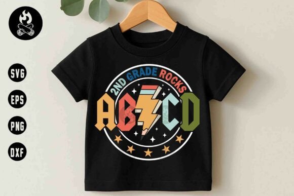 2nd Grade Rocks ABCD SVG Graphics T-Shirt Designs