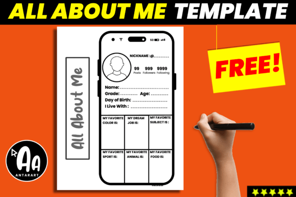 All About Me Instagram Template Poster Graphics