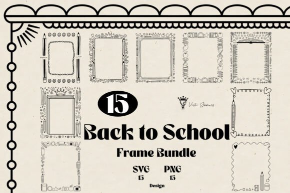 Back to School Frame Bundle SVG PNG