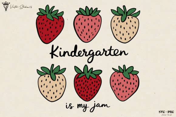 Back to School Strawberry SVG PNG Graphics