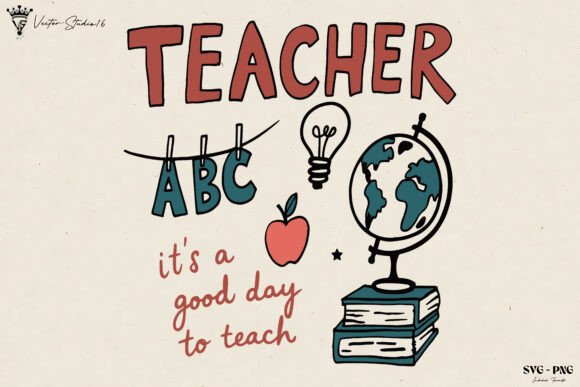 Back to School Teacher ABC SVG PNG – Graphics & Illustrations