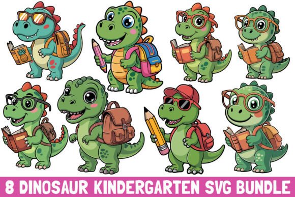 Dinosaur Kindergarten SVG Bundle Graphics