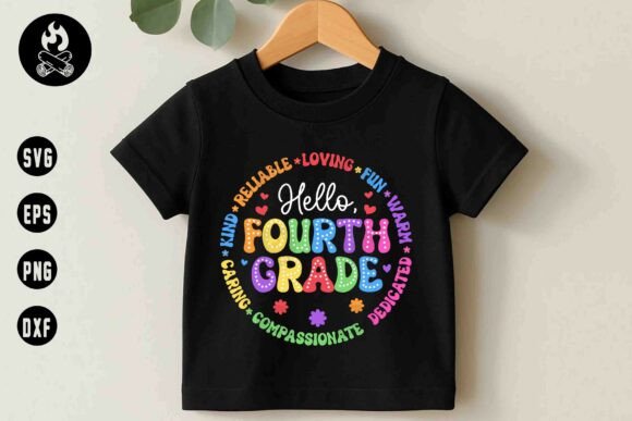 Hello Fourth Grade SVG Graphics T-Shirt Designs