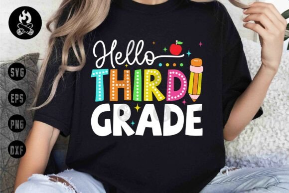 Hello Third Grade SVG, Back to SchoolSVG Graphics