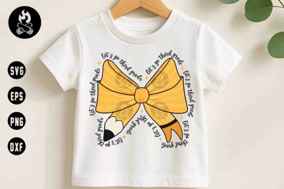 Let’s Go Third Grade SVG Bow, School SVG