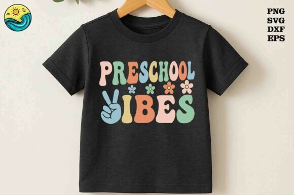 Preschool Vibes Retro SVG File: Graphics for T-Shirt Designs