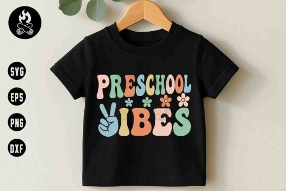 Preschool Vibes SVG, Flower Peace Svg Graphics