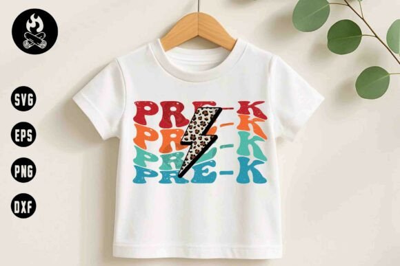 Retro Pre-K Leopard Lightning SVG Graphics