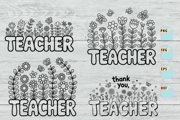 Teacher Svg, Floral Teacher Svg Bundle